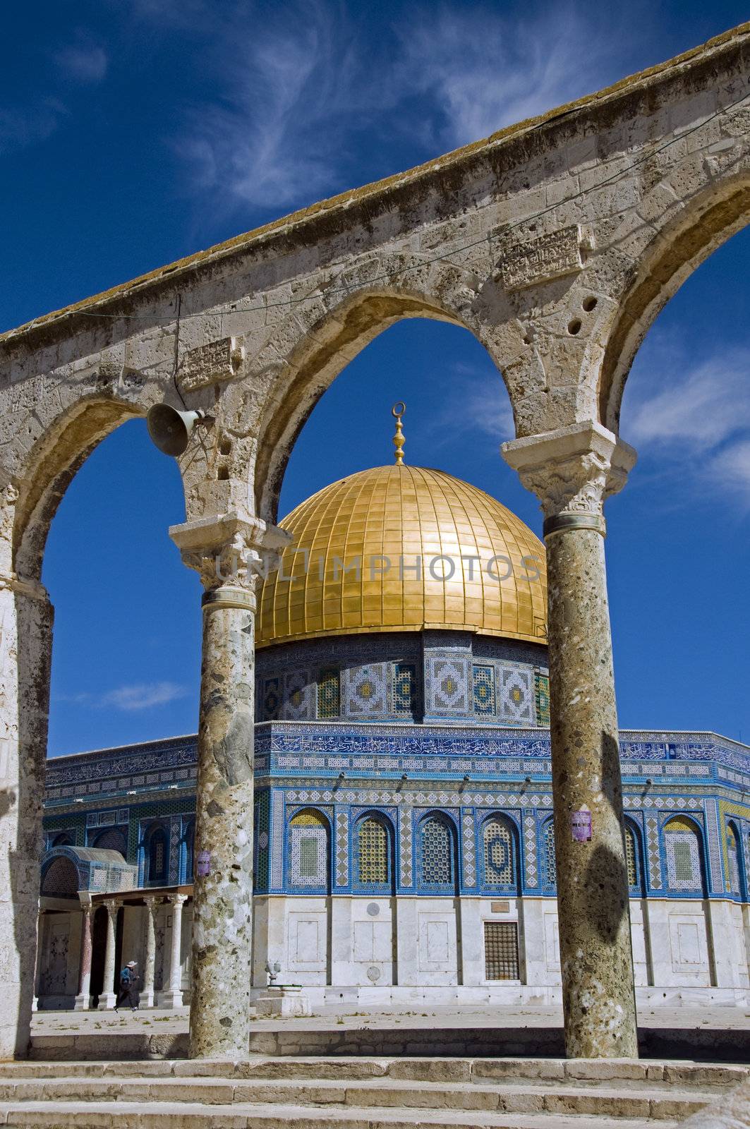 Jerusalem - The Dome of the Rock Mosque with blue sky