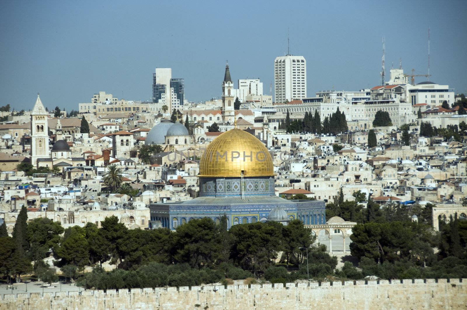 Jerusalem - The Dome of the Rock Mosque with blue sky