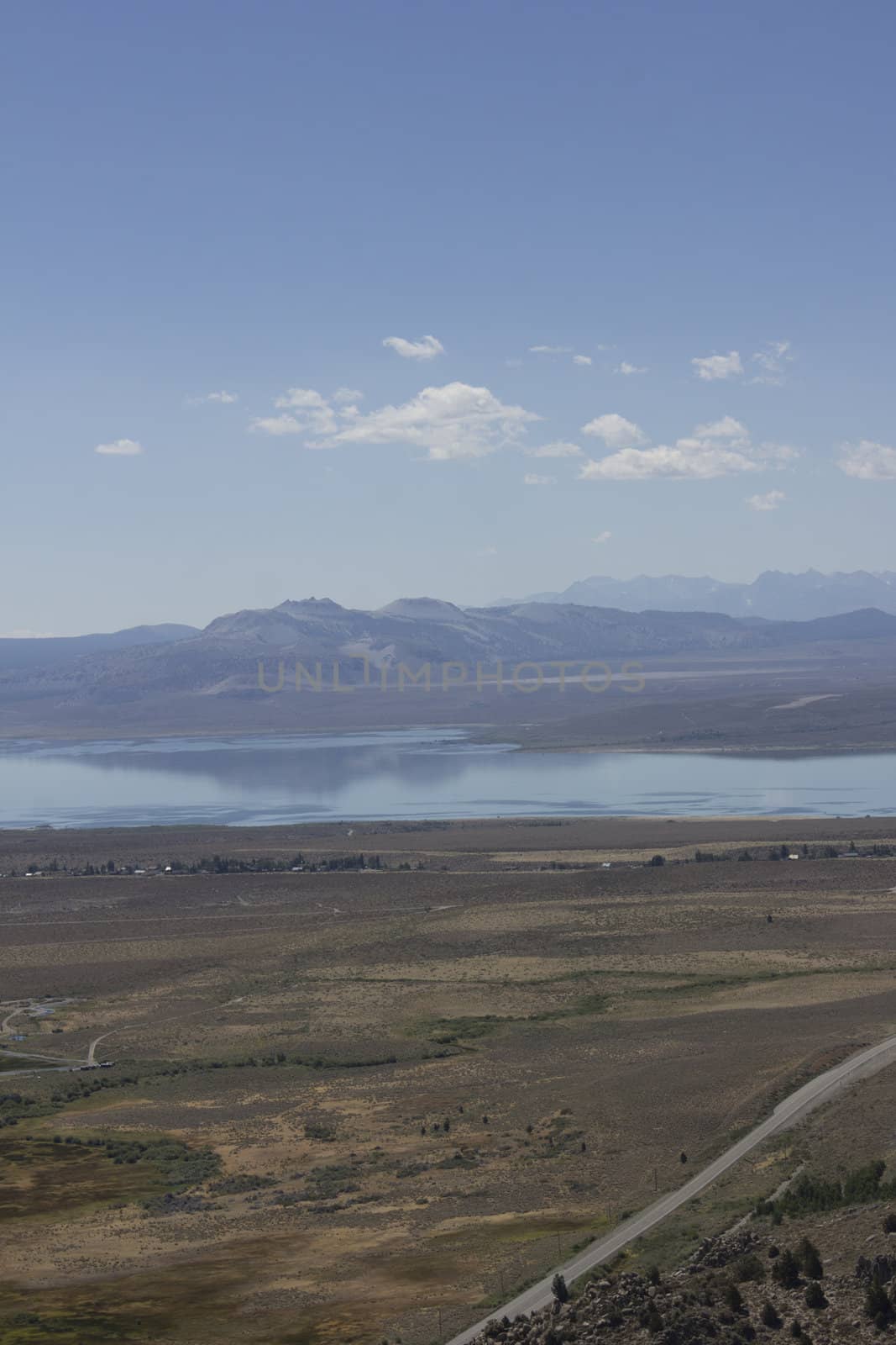 Mono Lake aerial veiw in the summer