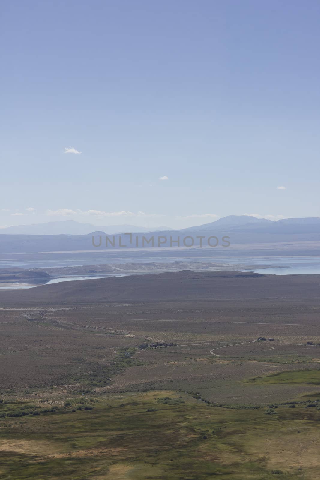Mono Lake aerial veiw in the summer