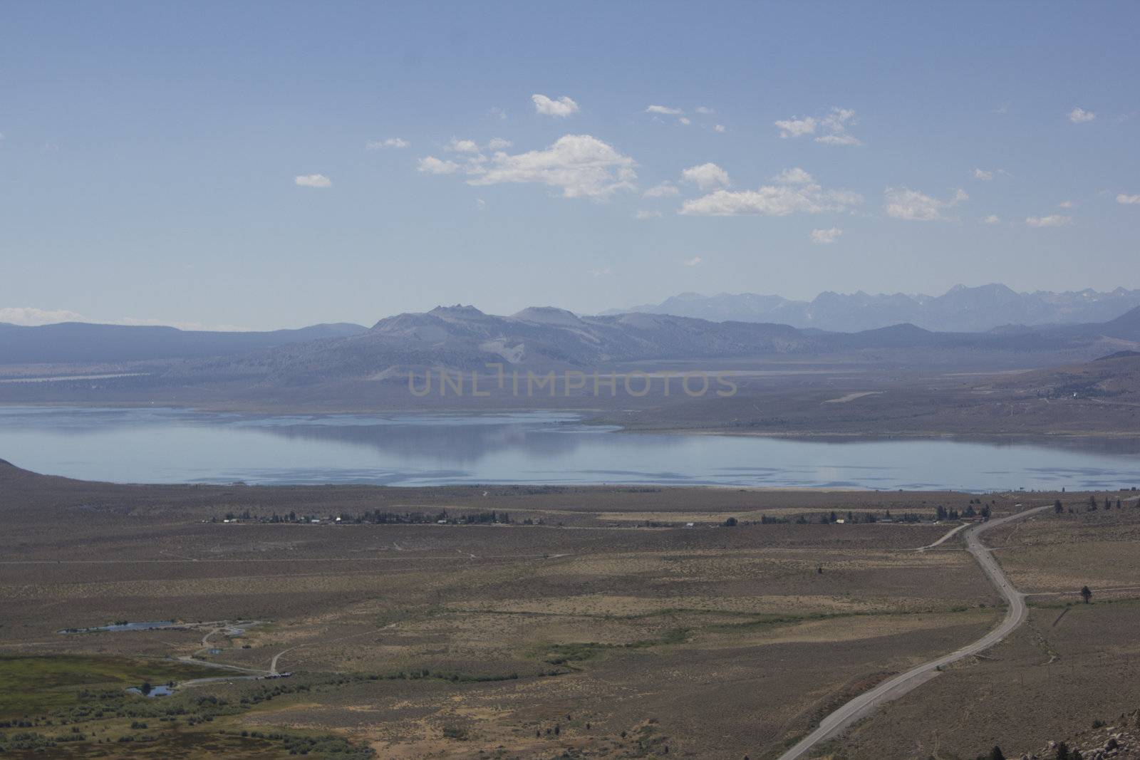 Mono Lake aerial veiw in the summer