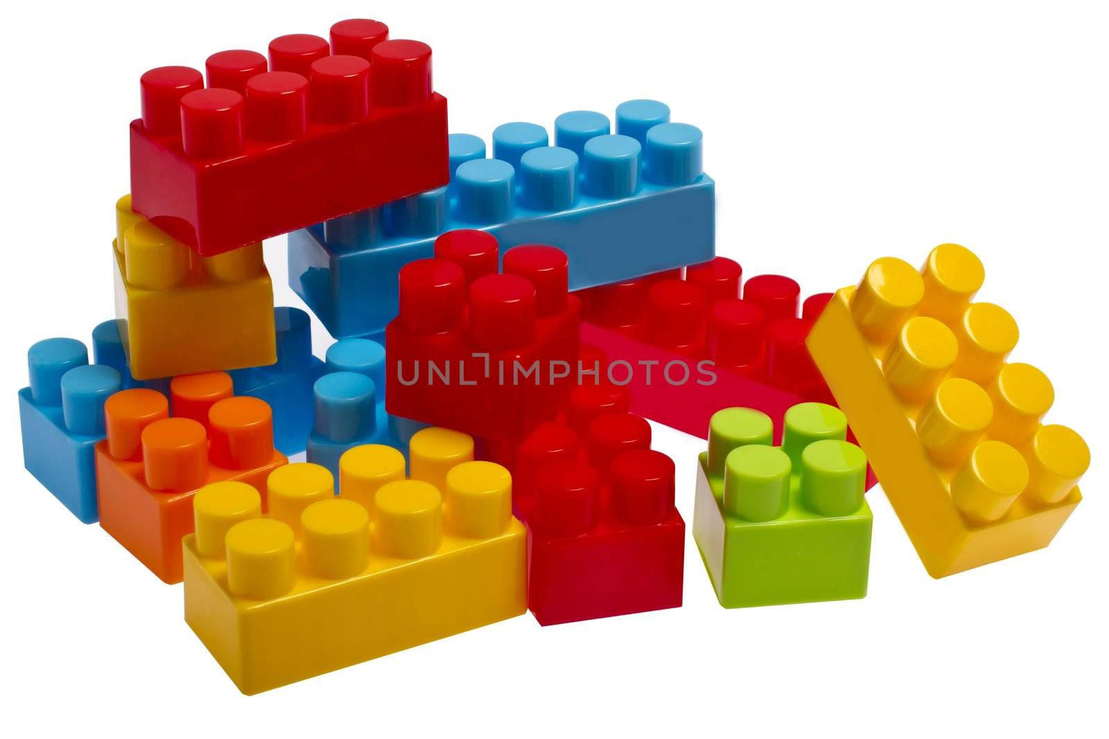 lego plastic toy blocks on white backgroud