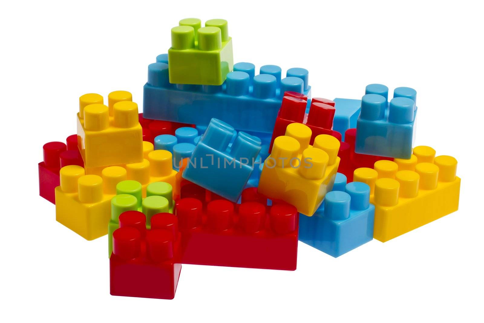 lego plastic toy blocks on white backgroud