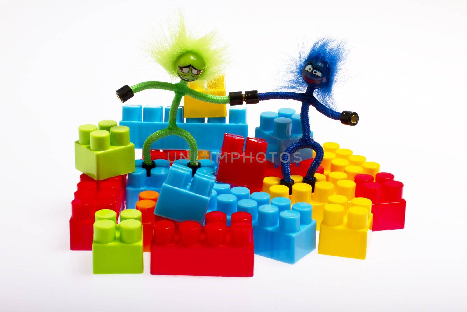 lego plastic toy blocks with puppet