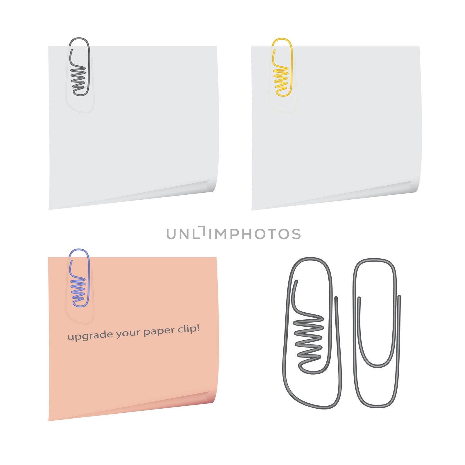 nice image of isolated reminders with original paper clips