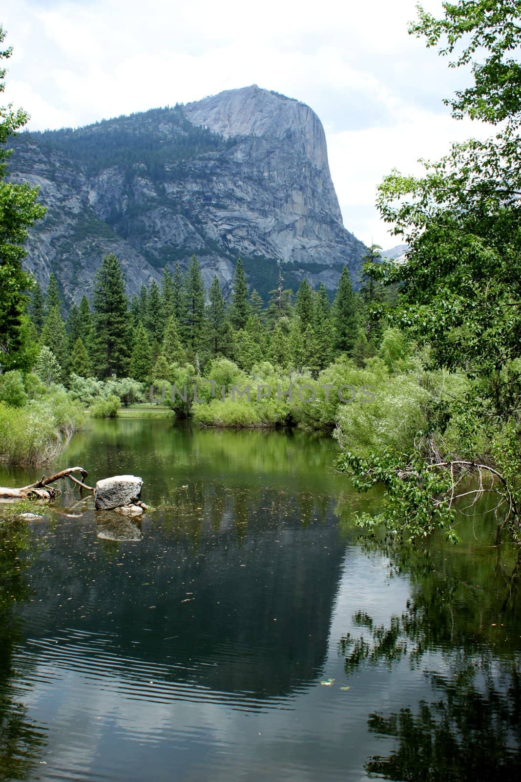 Mirror lake is attraction in Yosemite National Park California