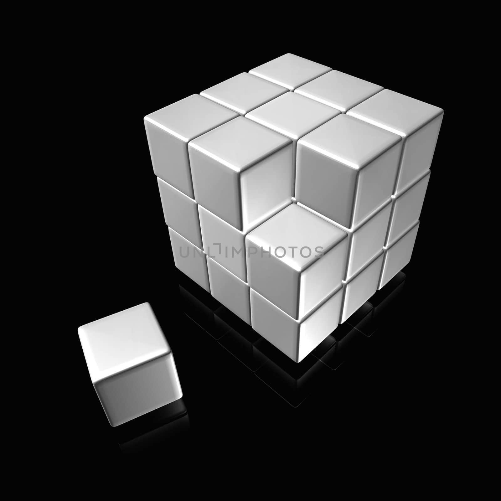 An abstract illustration of cubes on a white background