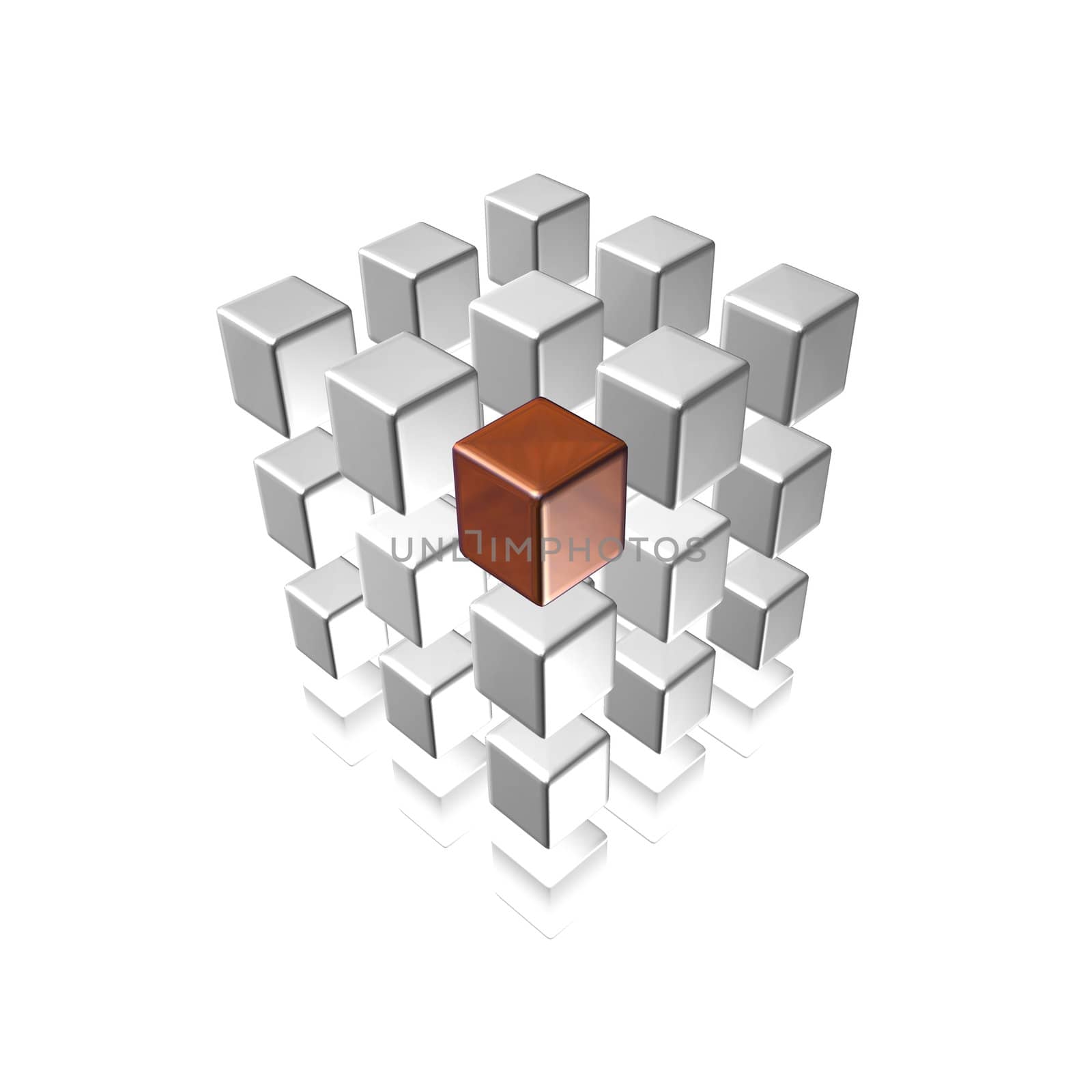 An abstract illustration of cubes on a white background