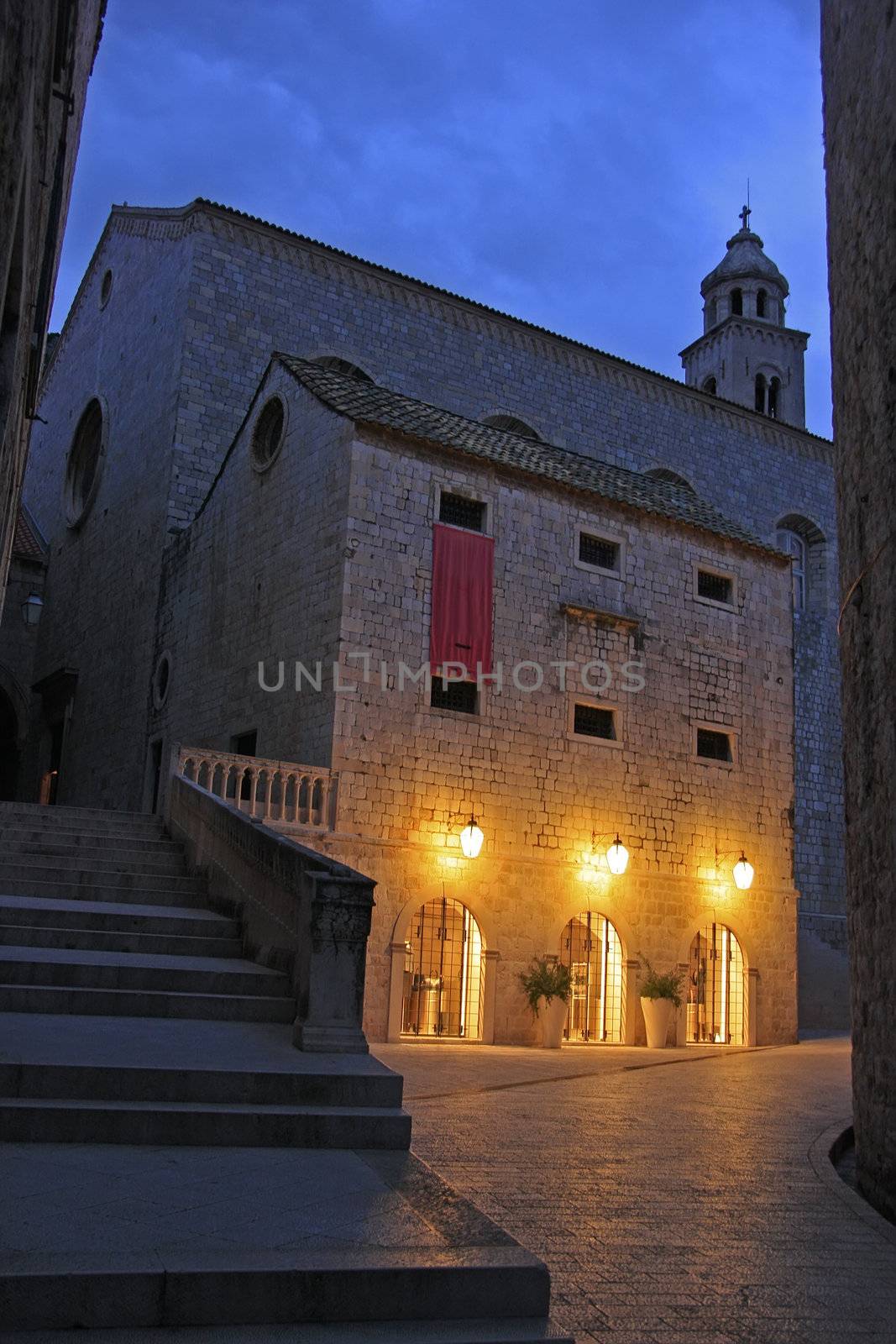 Old town at night, Dubrovnik, Croatia