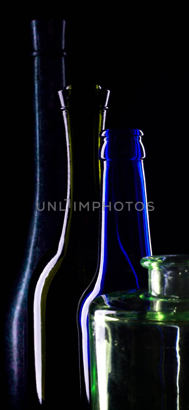 Silhouettes of bottles of wine by velkol