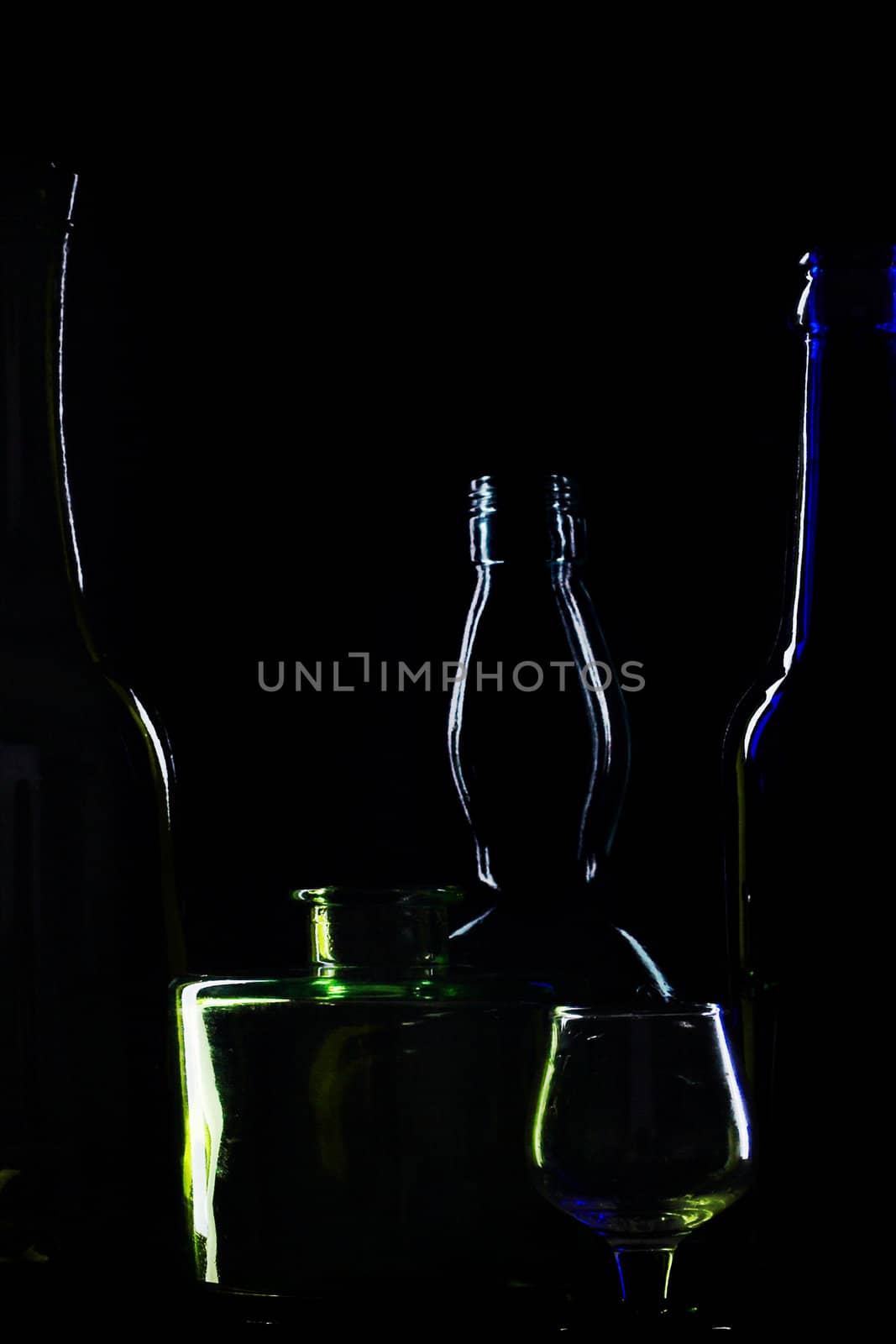 Bottles of wine on black by velkol