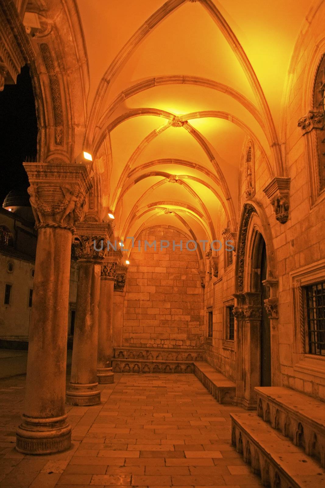 Sponza Palace at night, Dubrovnik, Croatia by donya_nedomam