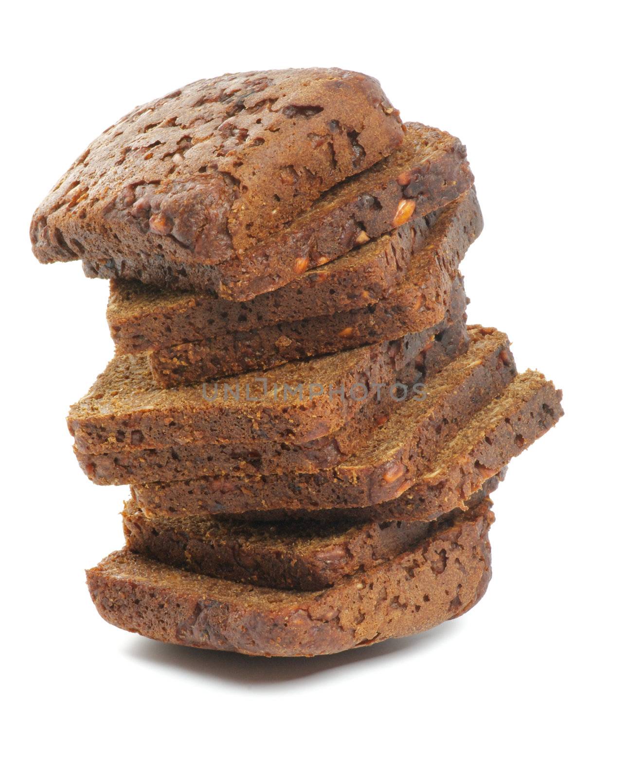 Stack of Brown bread Slices by zhekos