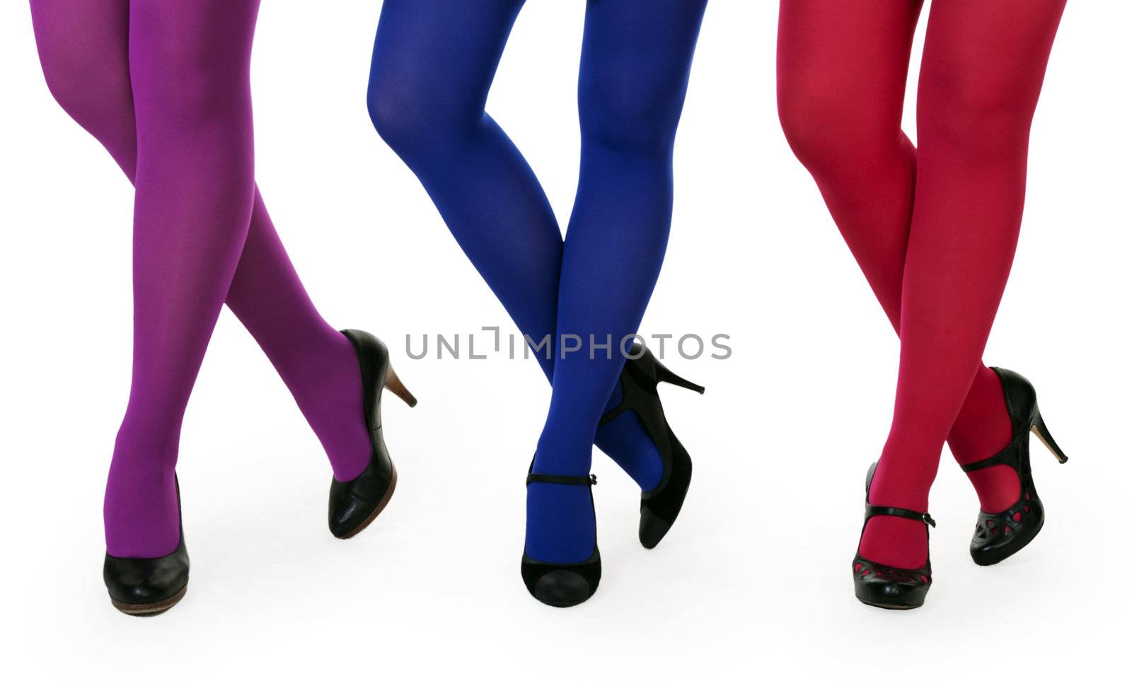 female legs in pantyhose tsvenyh and high heels