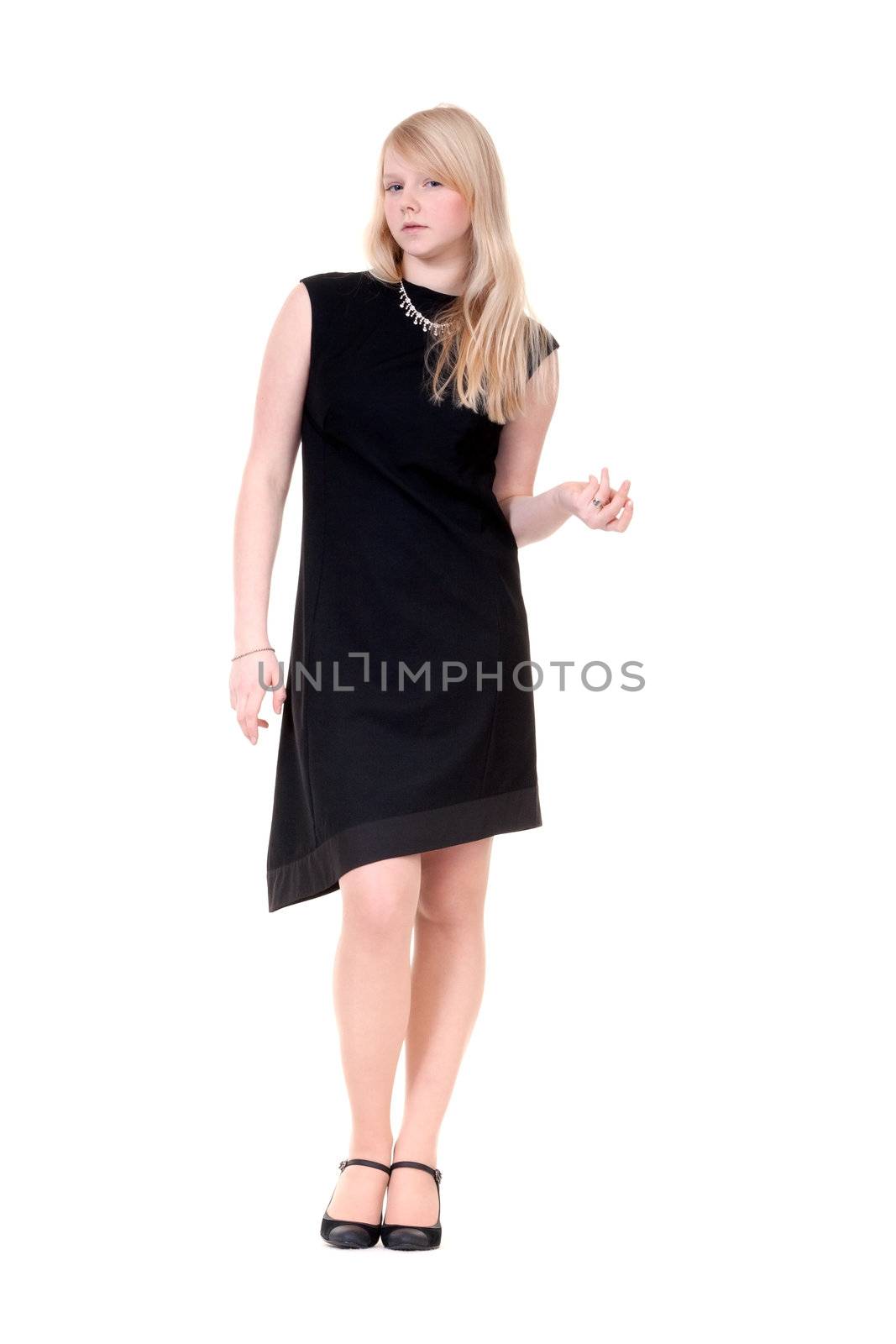 beautiful young girl in an evening dress