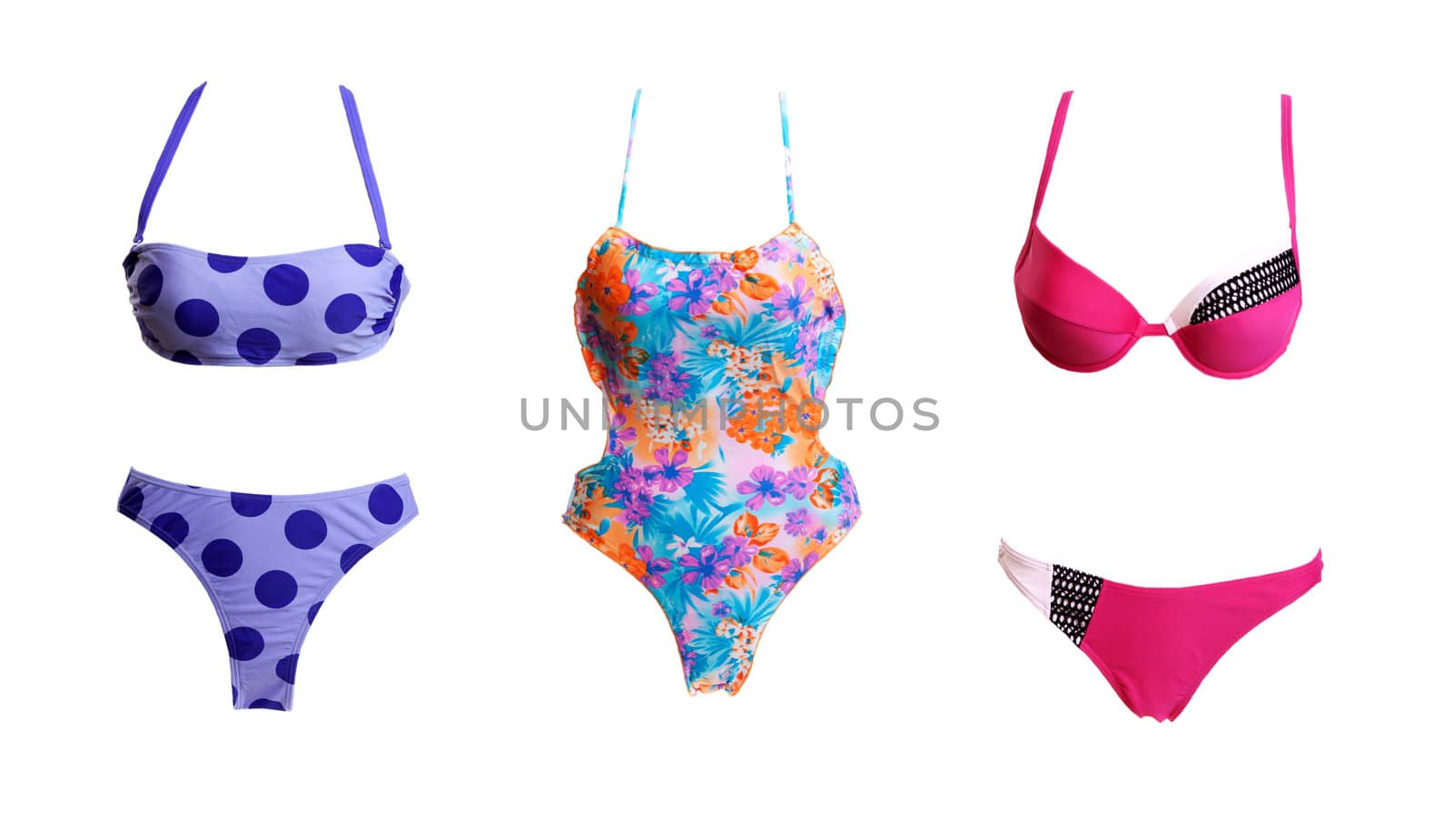 Cillage swimsuit with pattern on a white background