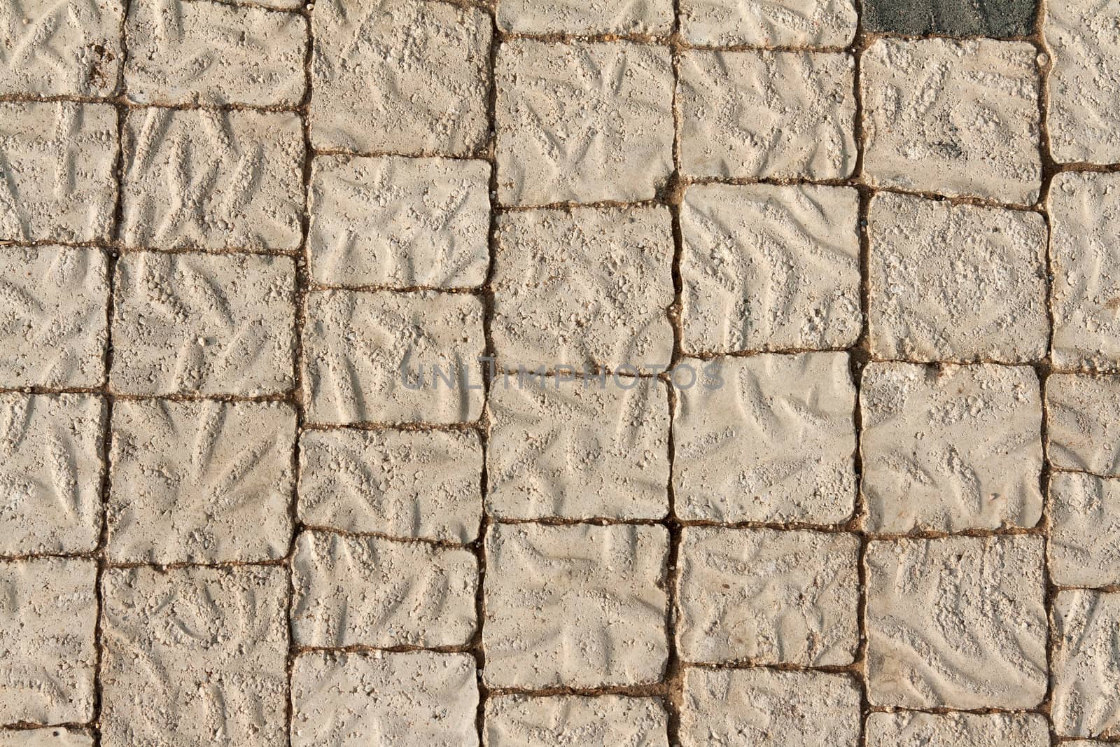 The stone floor of the square pieces