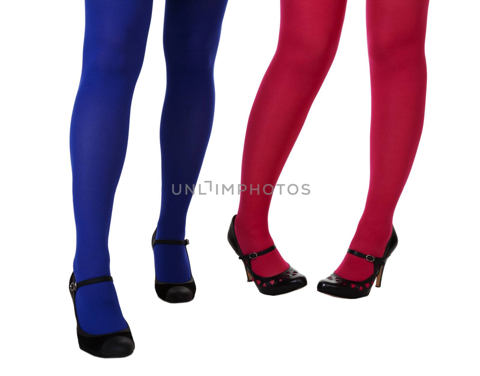 female legs in pantyhose tsvenyh and high heels