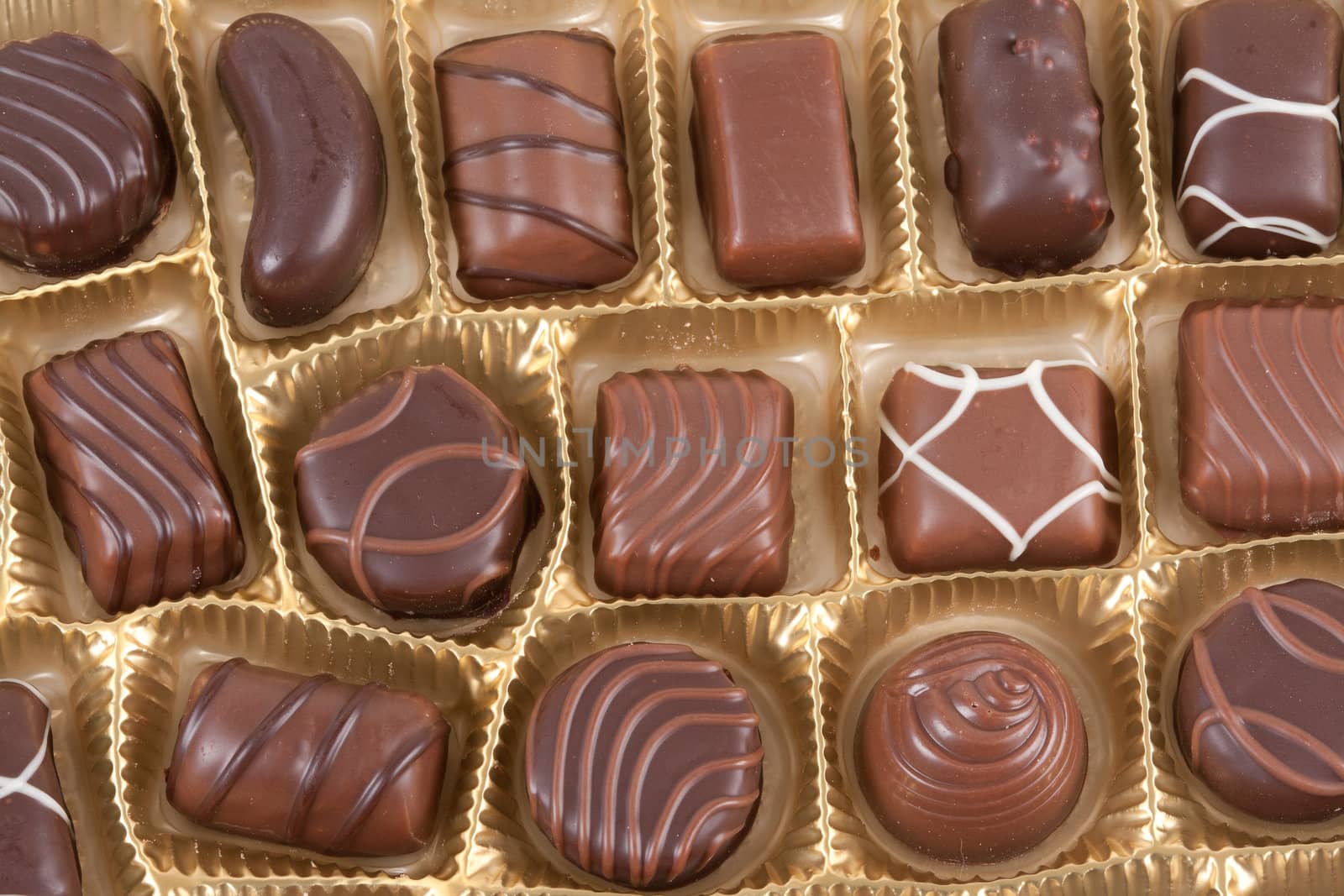 chocolate candies isolated on white background