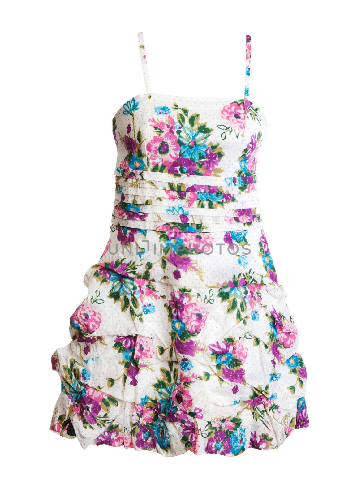 woman's dress with a floral pattern on a white background