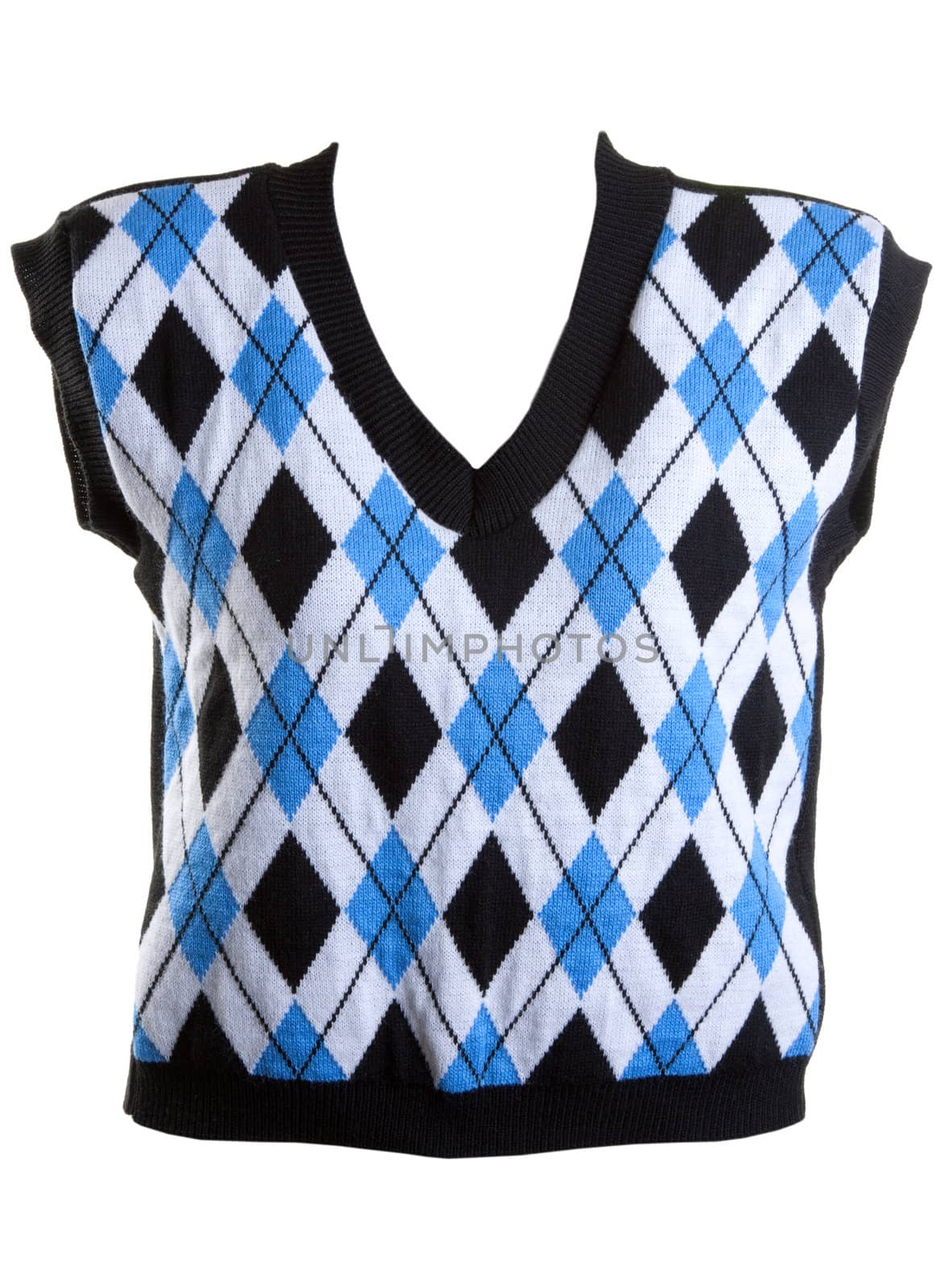 Plaid vest isolated on a white background