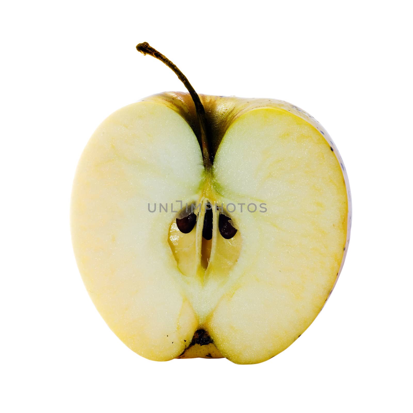 Stock photo: nature theme: an image of a half of yellow apple