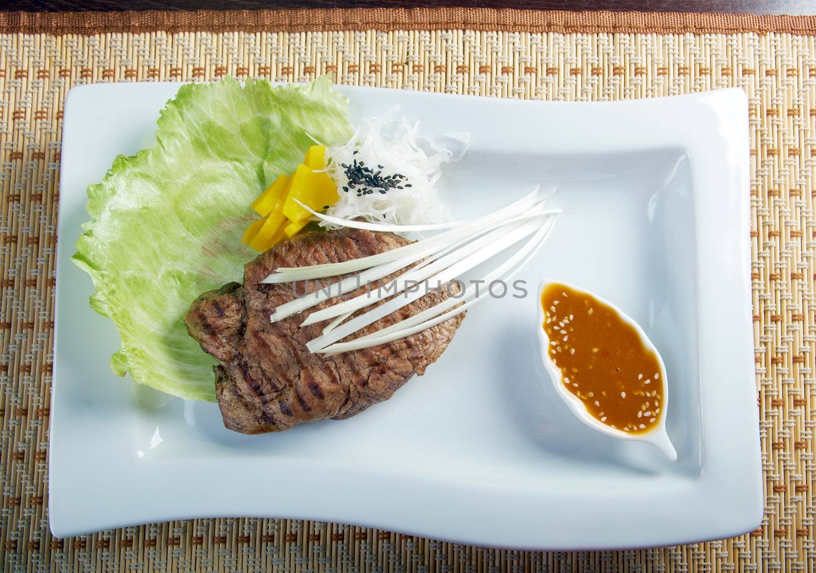 Grilled beef .Shallow depth-of-field.