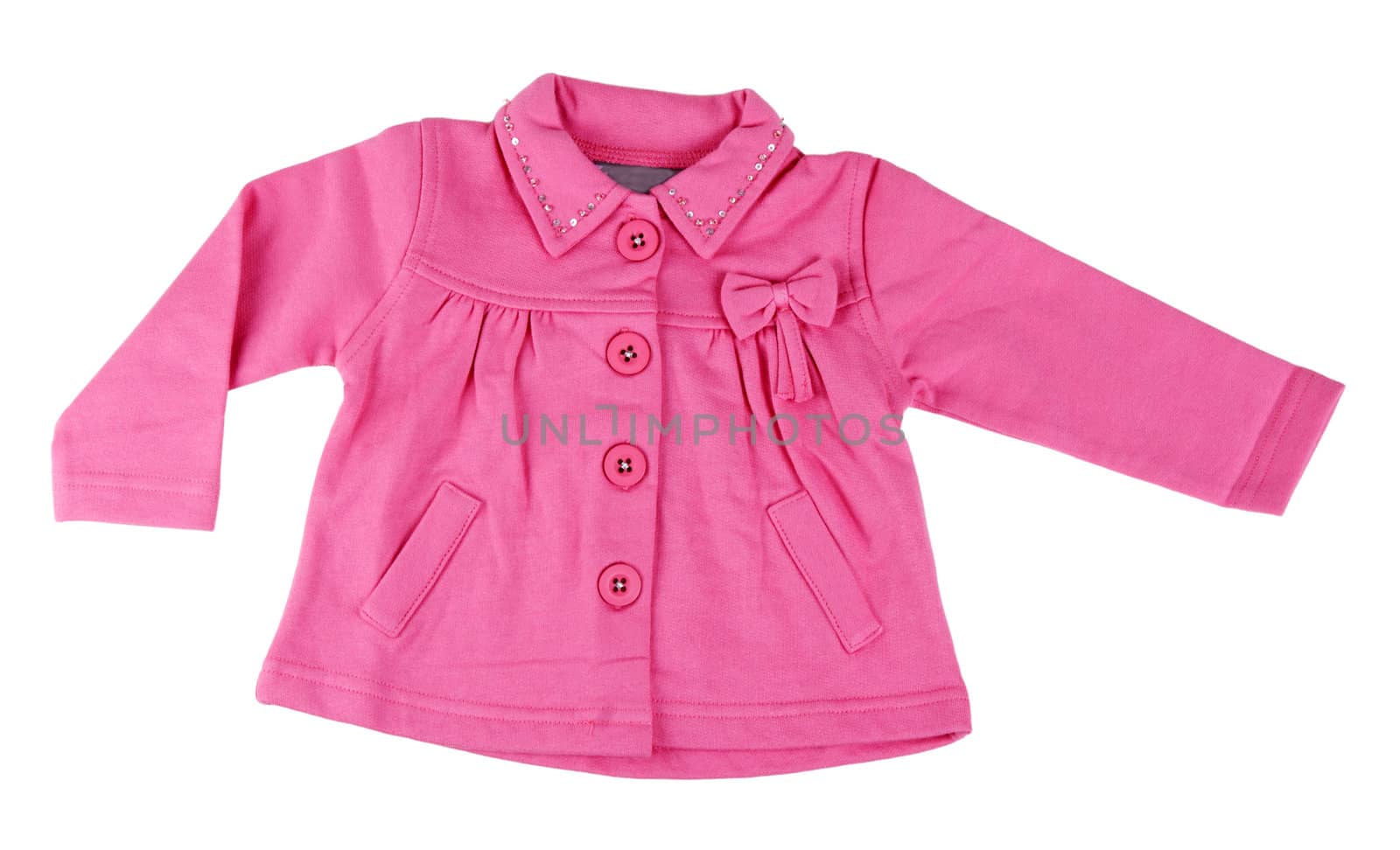 Red baby coat on a white background