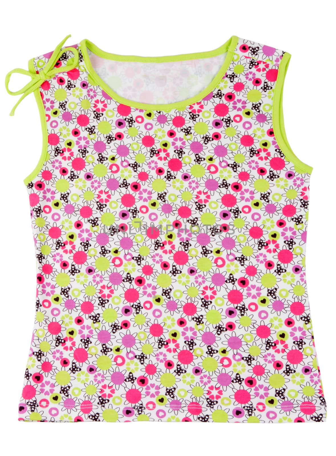 Children's colored T-shirt isolated on white background