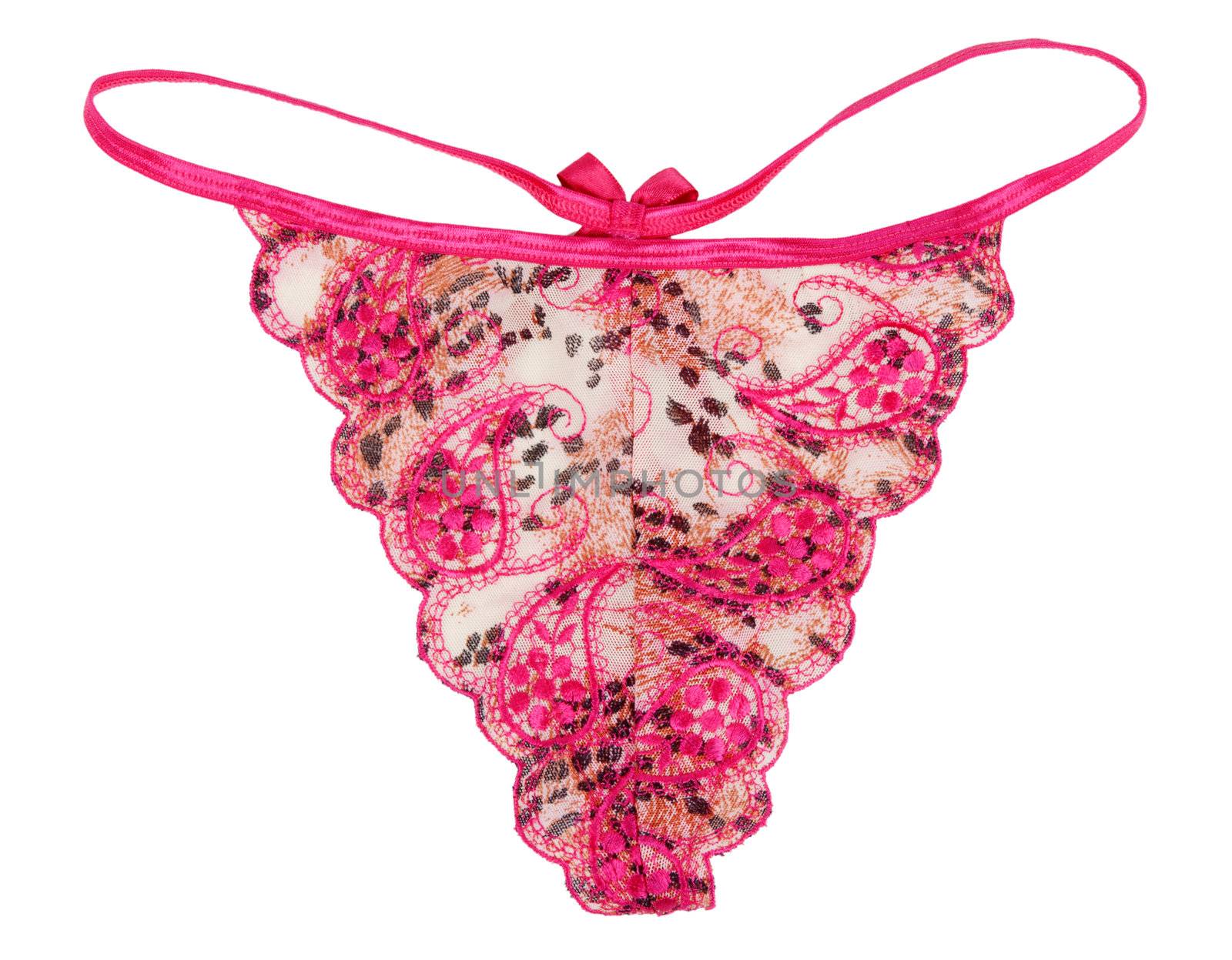 sexy satin panties women isolated on white background