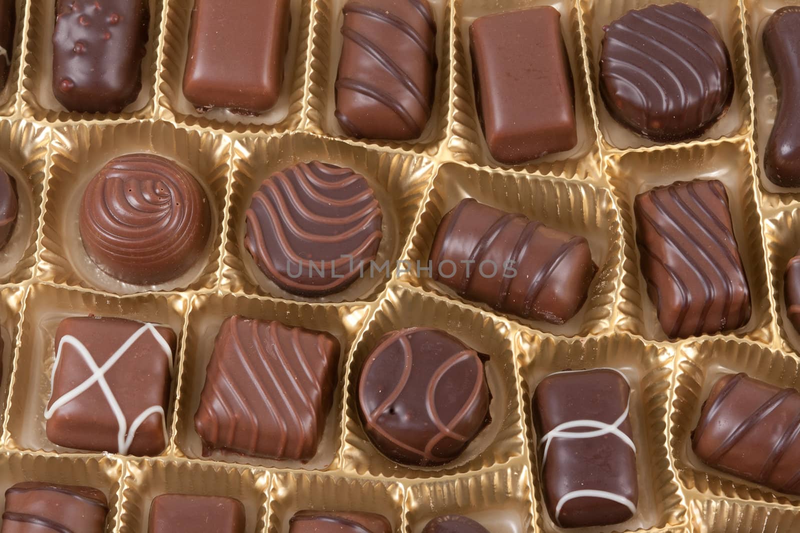 chocolate candies isolated on white background