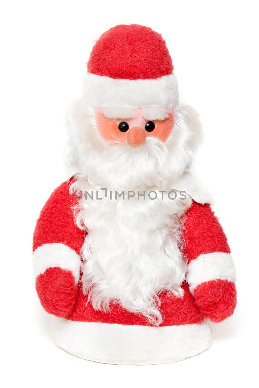 Vintage Santa Claus doll isolated on a white background