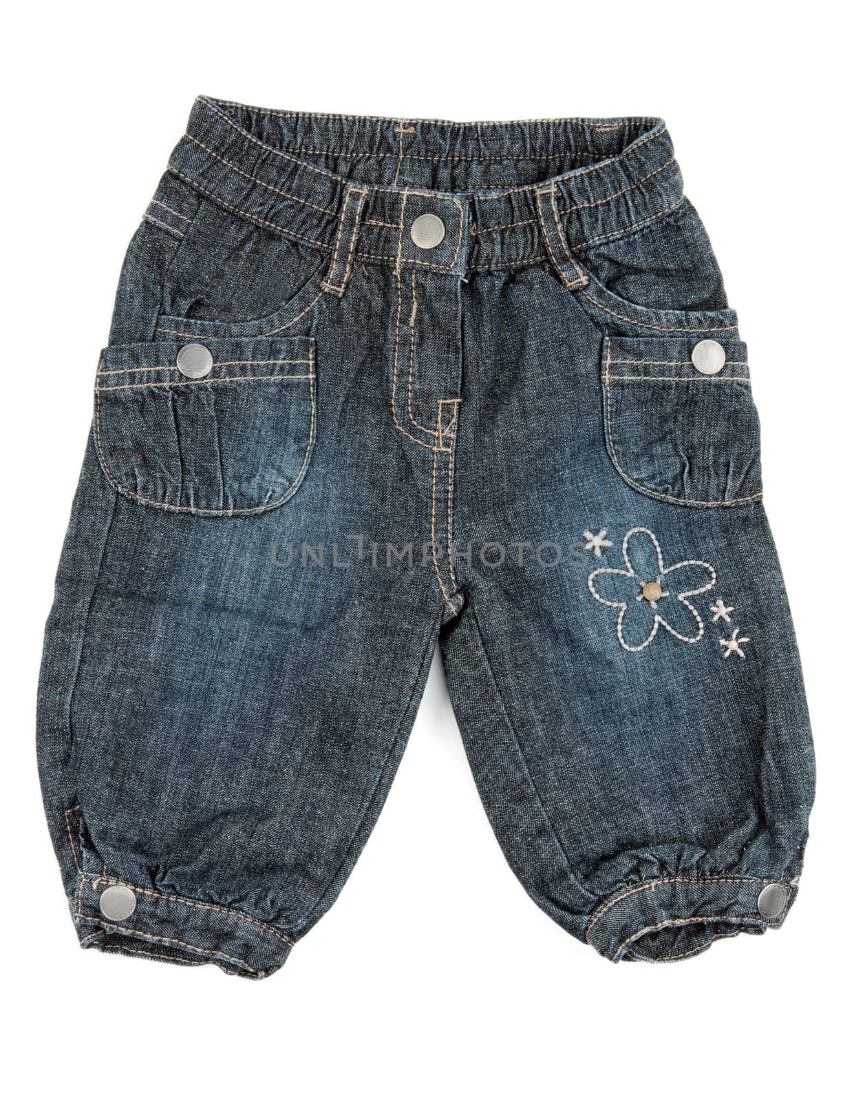 Children's pants jeans isolated on white background