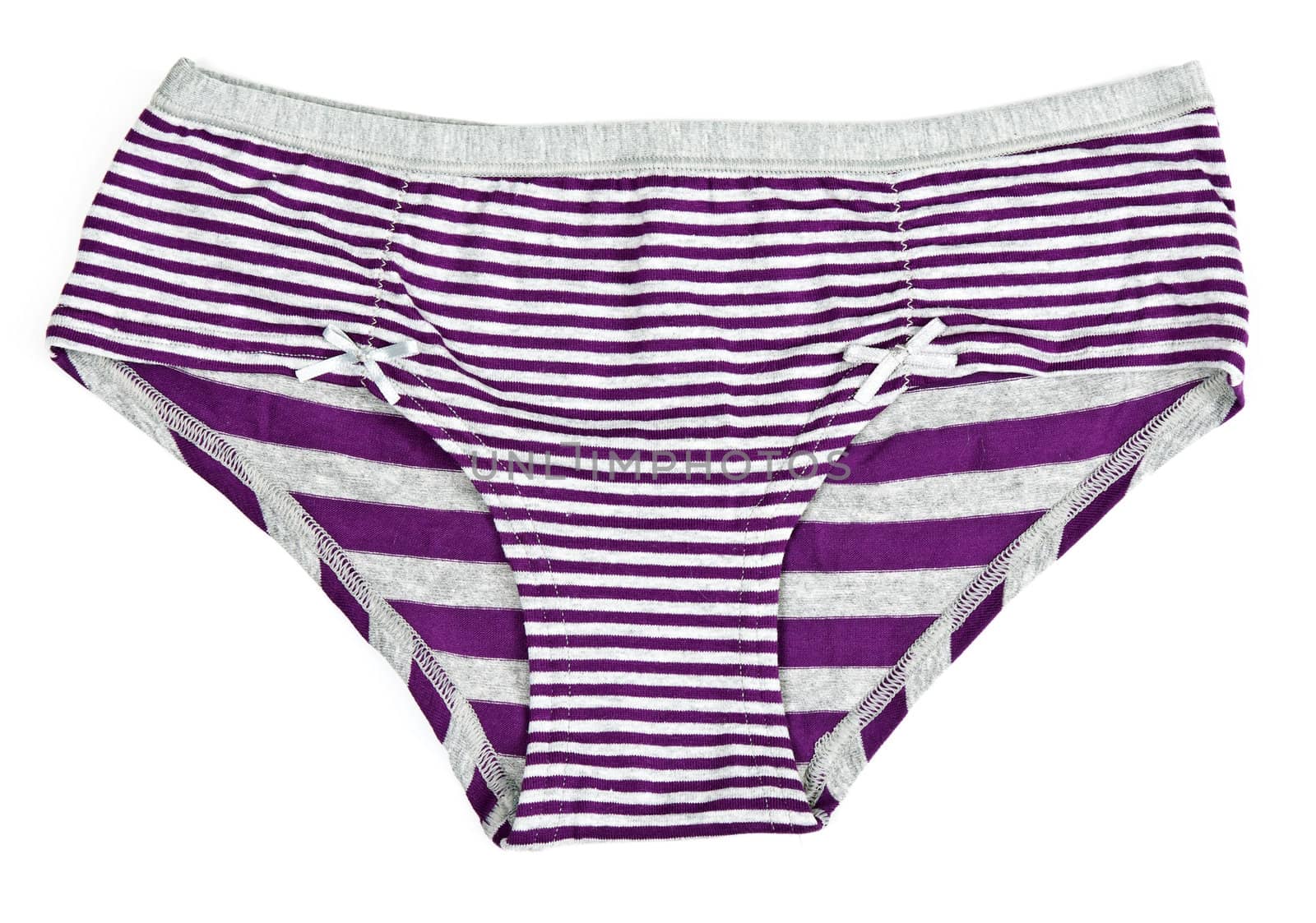 purple striped pants isolated on white background