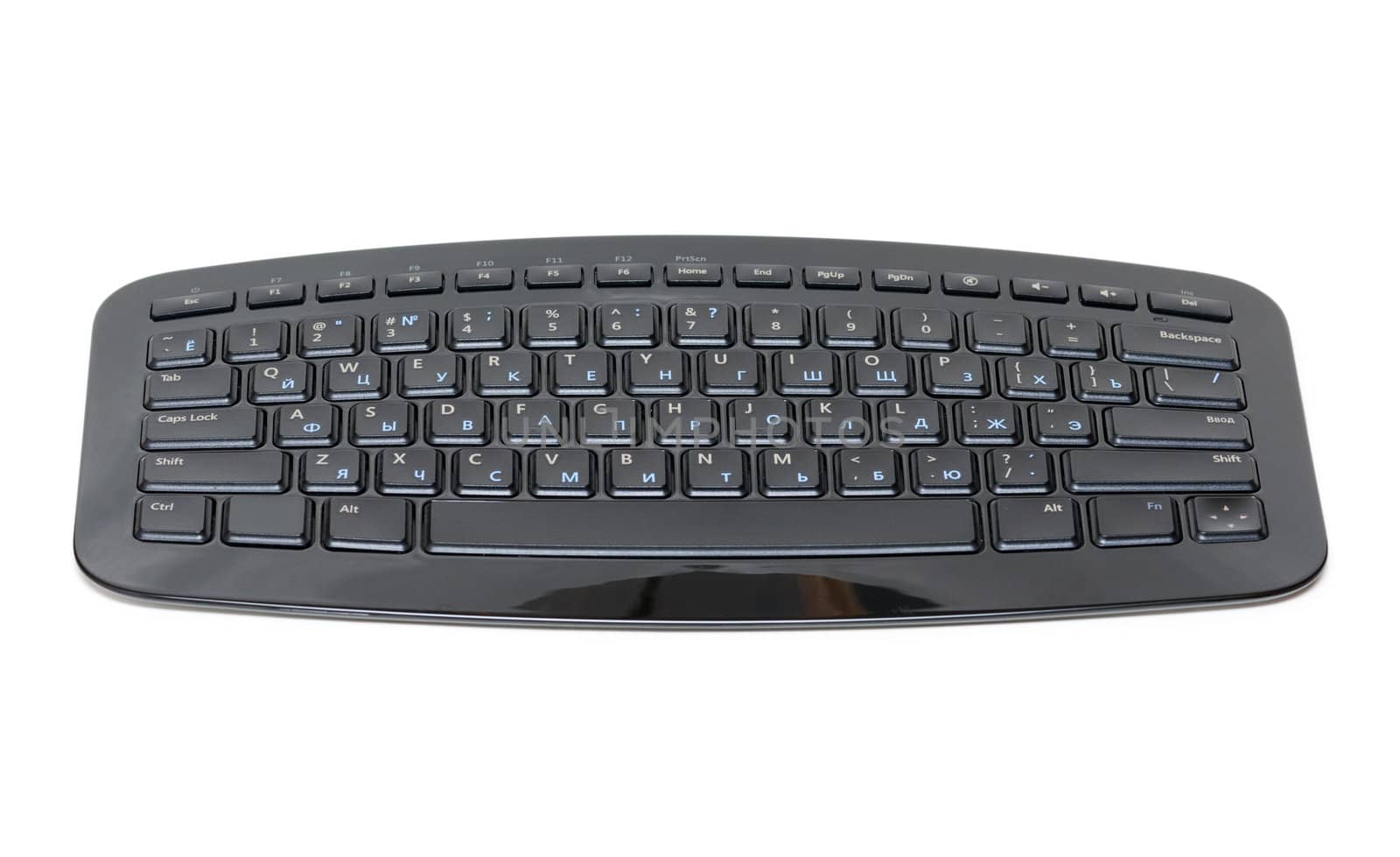 black wireless keyboard for your computer isolated on a white background