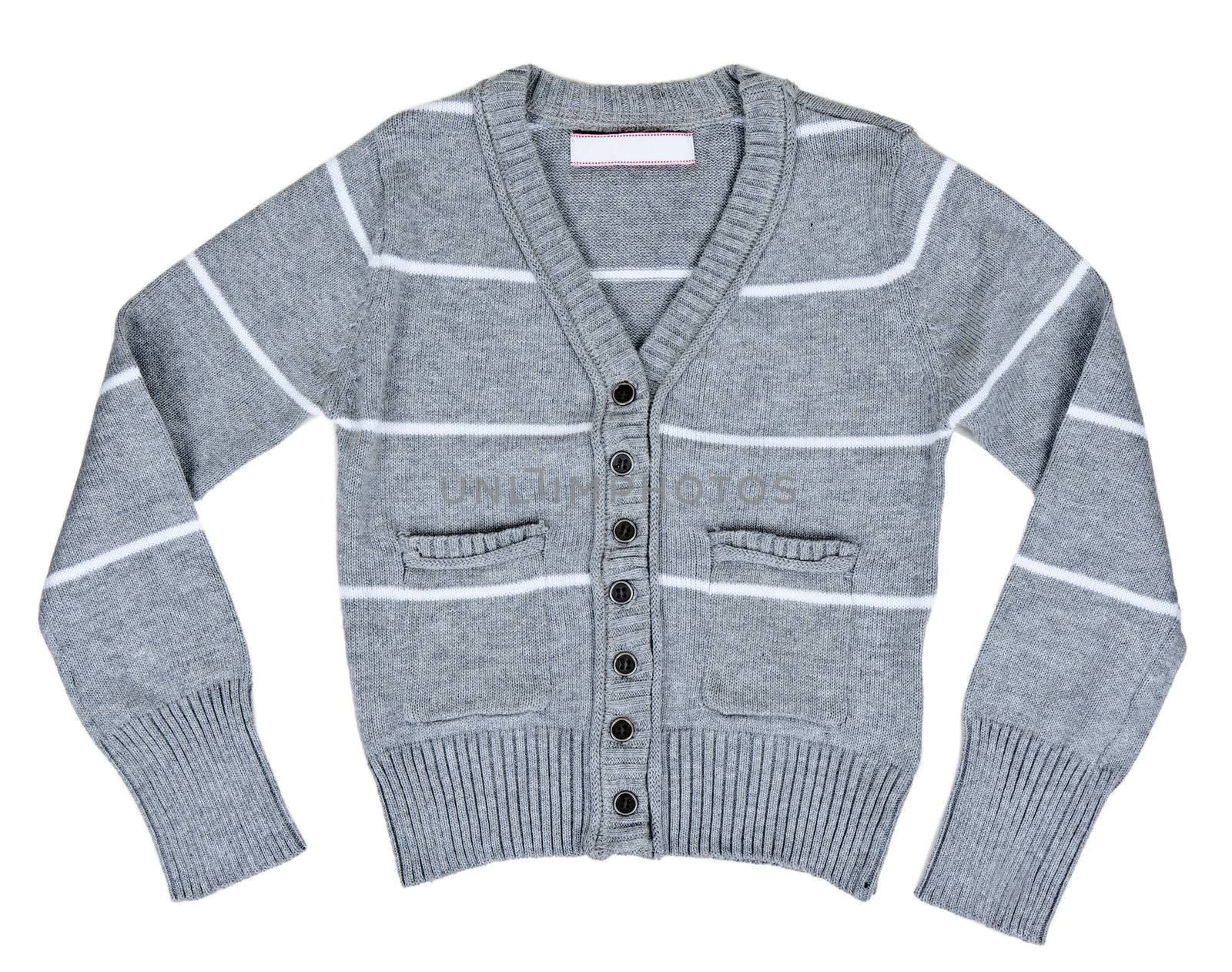 Baby knitted sweater insulated on white background
