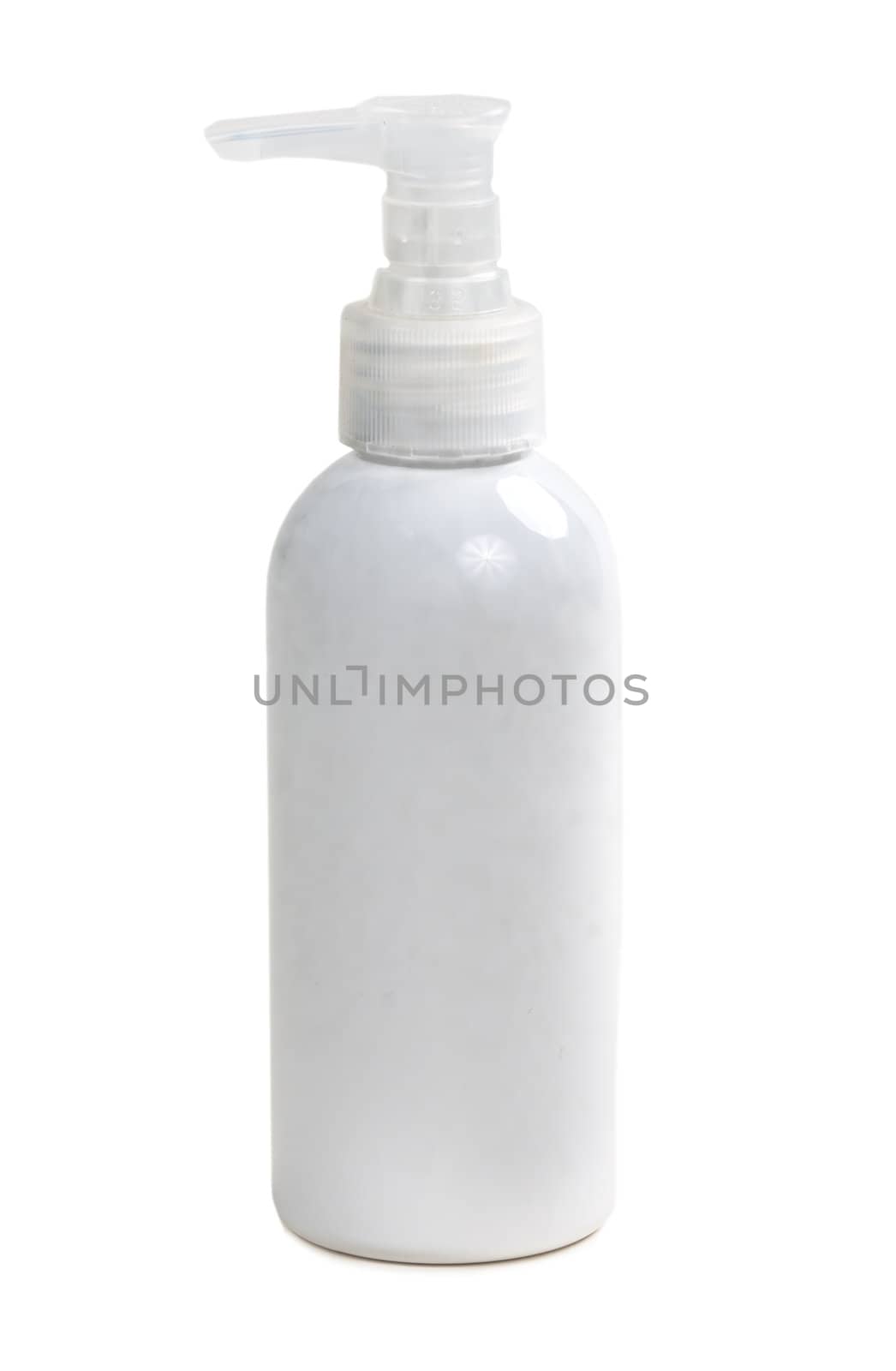 plastic bottle makeup isolated on white background