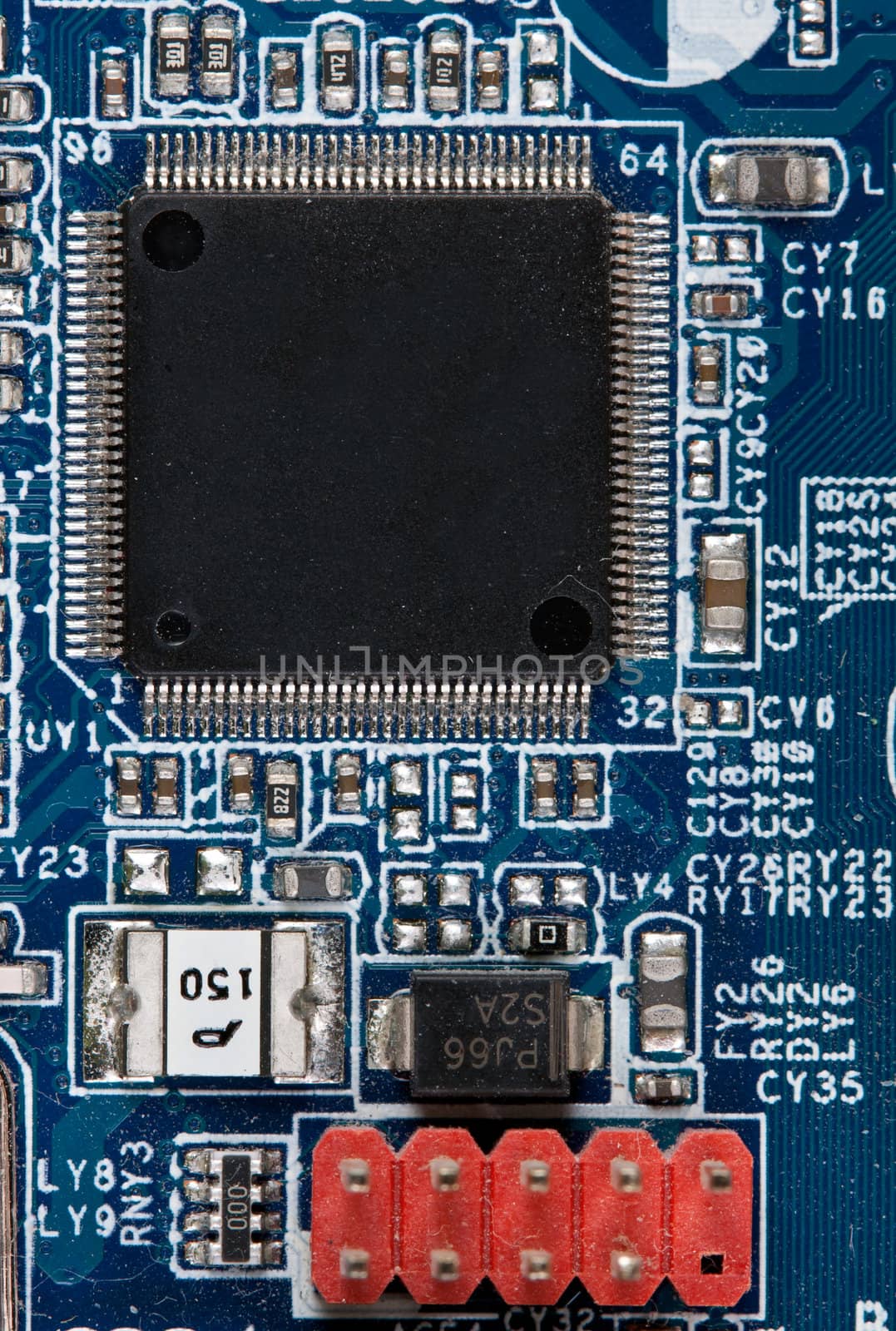 blue chip, part of the motherboard background