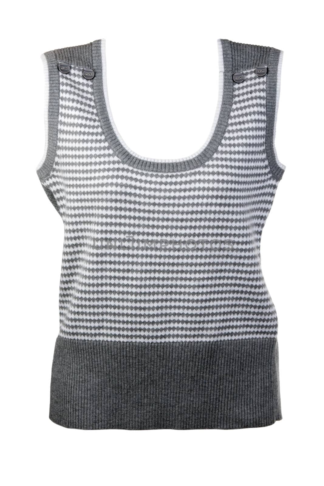 warm gray vest with a white background
