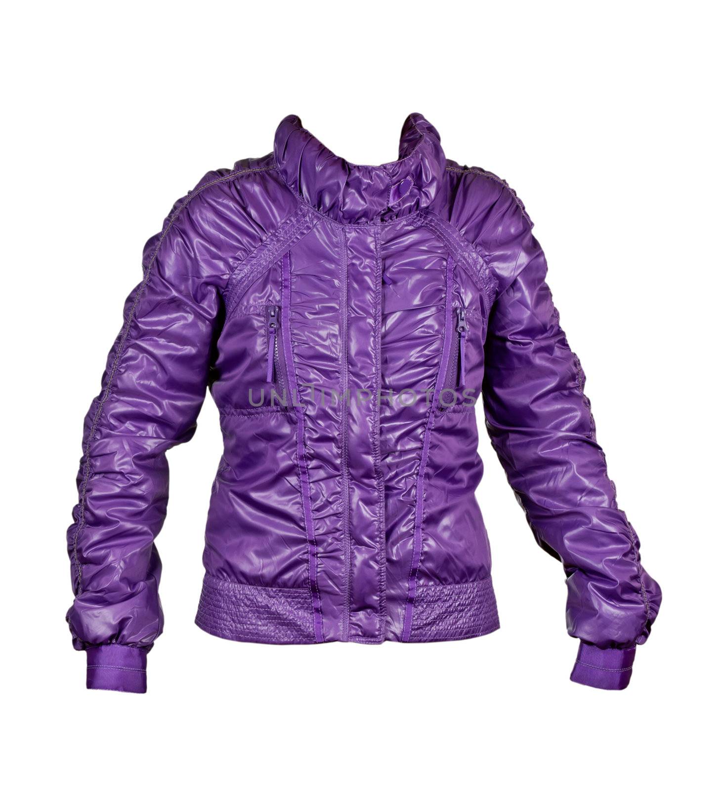 purple ladies fashion jacket isolated on a white background