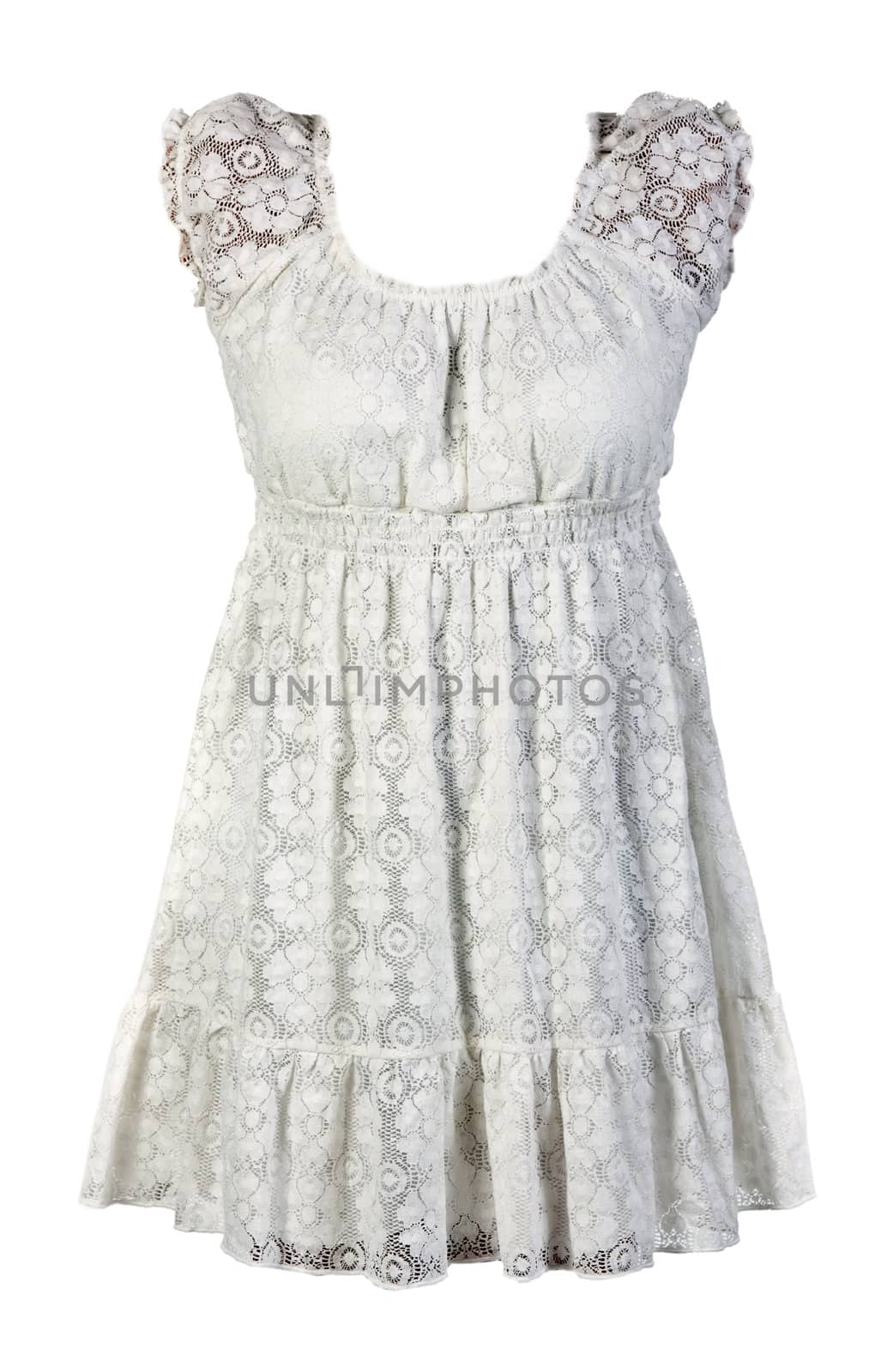 Bright tracery dress isolated on a white background