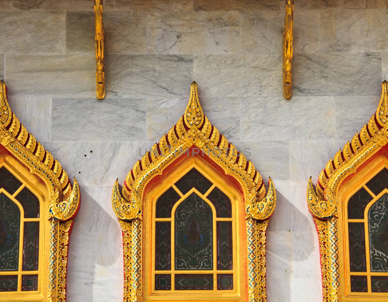 gable of Marble Temple in Bangkok Thailand