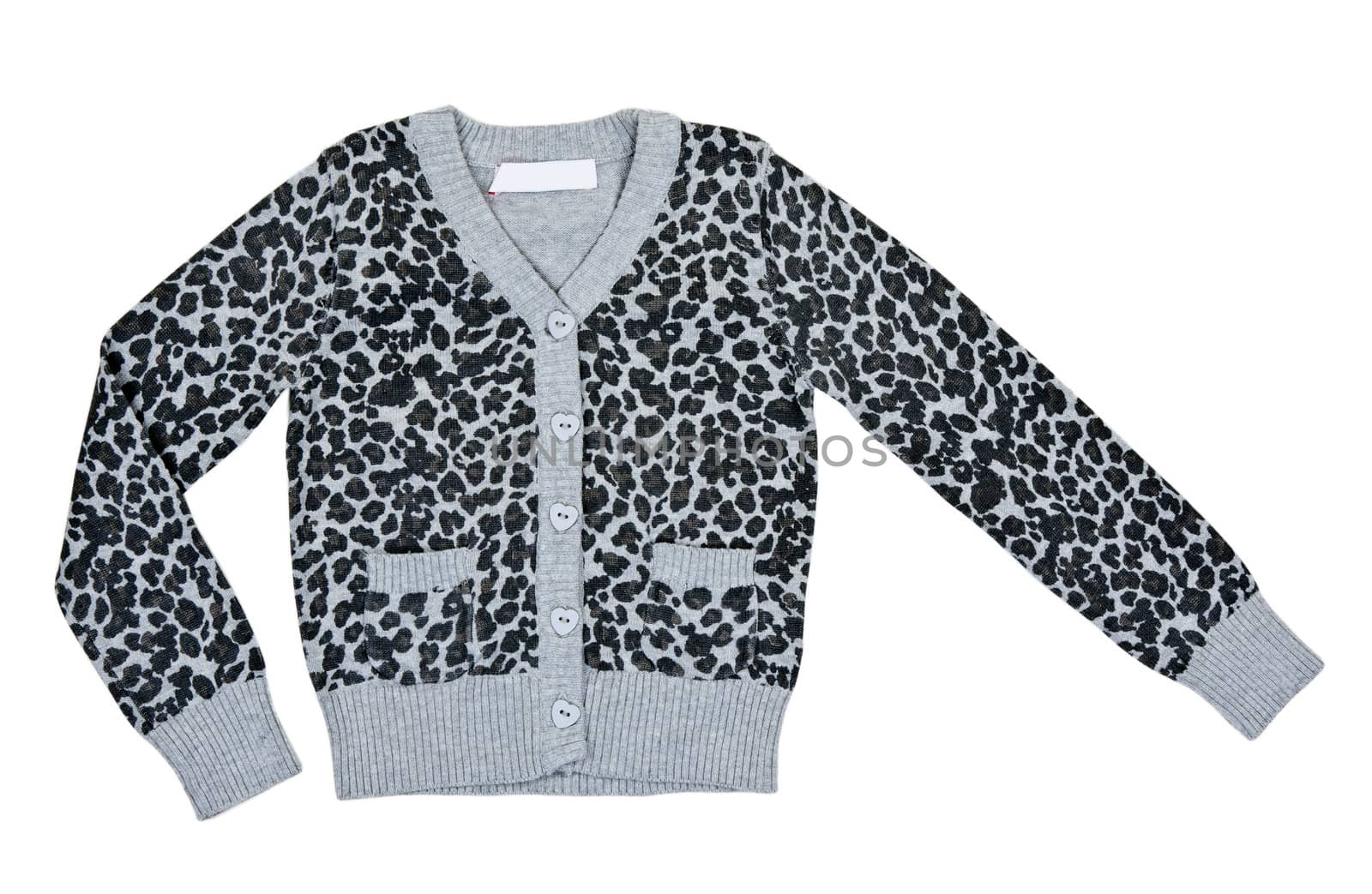 gray mottled sweater isolated on a white background