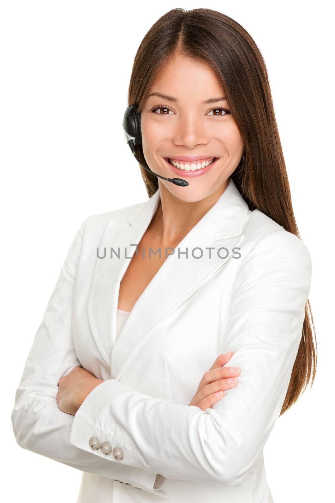 Telemarketing headset woman by Maridav