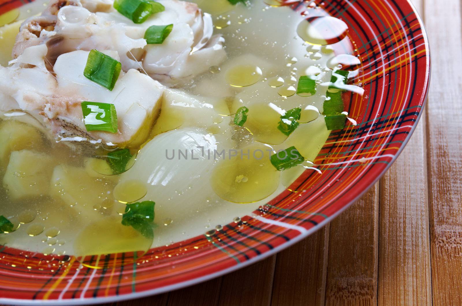 Ukha. Russian home  traditional fish soup.