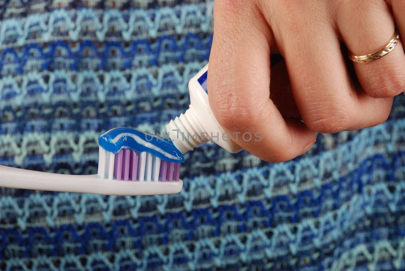 Woman brushing her teeth