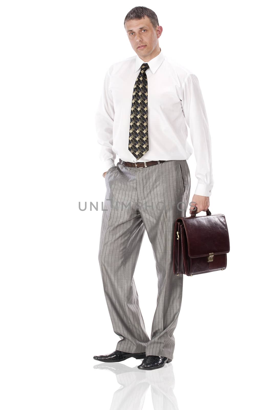 The elegant  businessman  on a white background