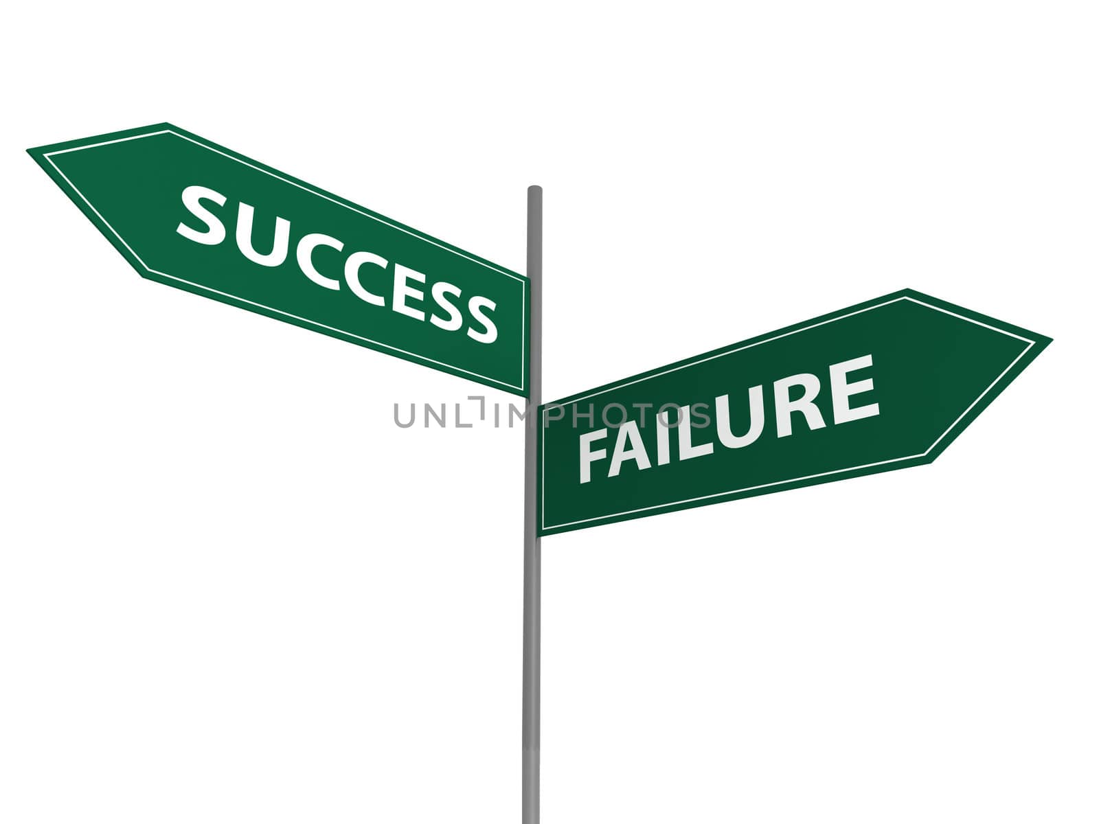 Success and failure arrows on white background.