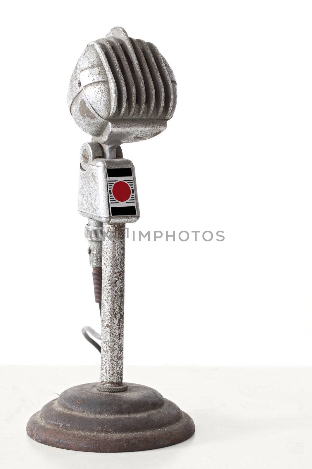 vintage microphone on white background