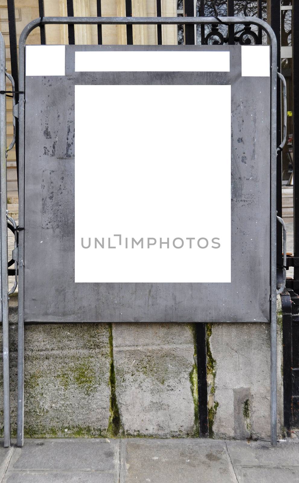 Official election billboard with copy space, in Paris, France